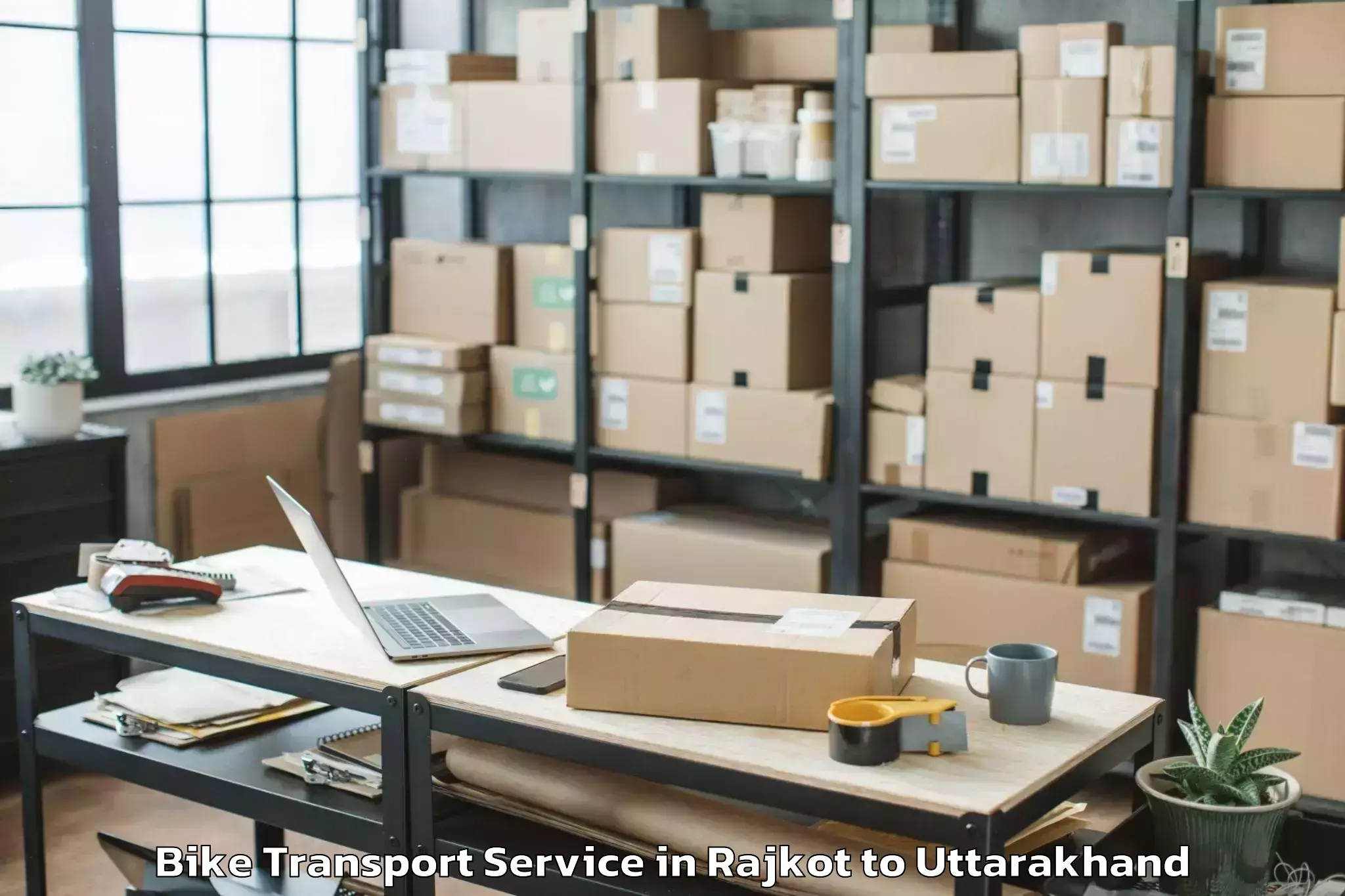 Book Rajkot to Uttarakhand Bike Transport Online